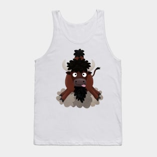 Funny buffalo bison cartoon illustration Tank Top